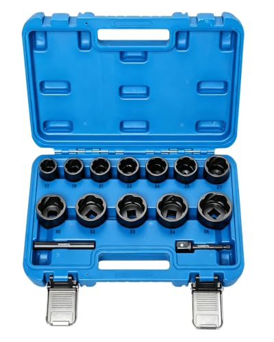 14pcs Large Lug Nut Extractor Socket Set 17-36mm Bolt Extractor - size: Large
