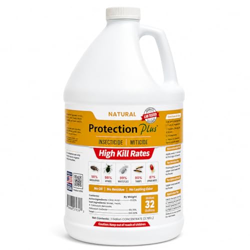 Eco-Safe Plant Protection, Broad Spectrum Insecticide, Fungicide, Miticide; Kill and Repel Mites, Whitefly, Aphids, Thrips, More; EPM Protection Plus 1-Gallon Concentrate - size: 128 oz Concentrate