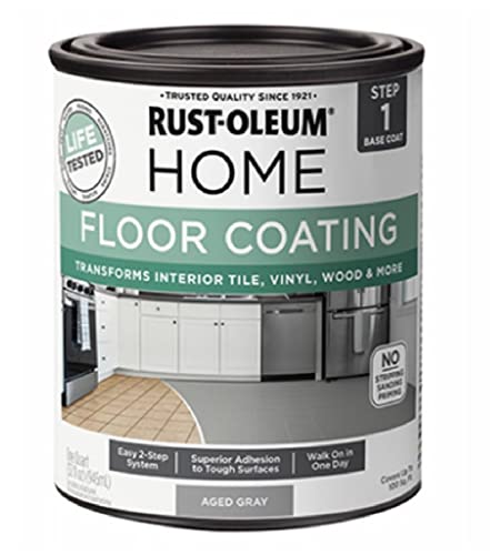 Rust-Oleum 365929 Aged Gray Home Home Floor Coating Premix Base Coat, 1 Qt