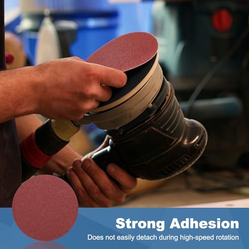 5 Pack 9 Inch PSA Sanding Discs 60 Grit Aluminum Oxide Red - size: 60 grit