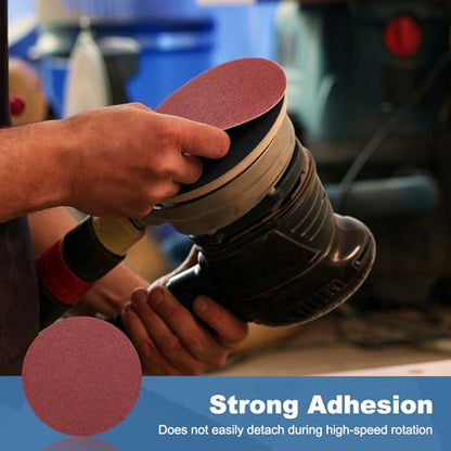 5 Pack 9 Inch PSA Sanding Discs 60 Grit Aluminum Oxide Red - size: 60 grit