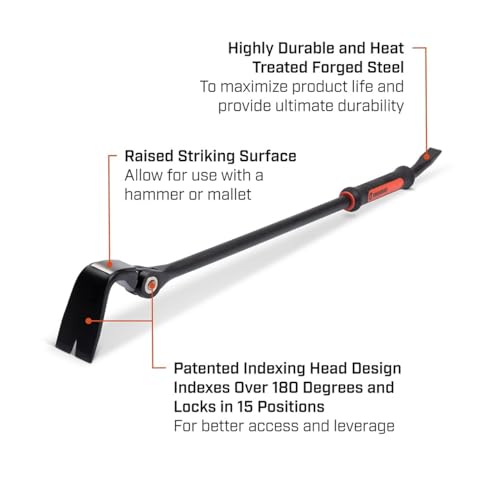 Crescent 18" Indexing Flat Pry Bar - DB18X-06 (Pack of 12) - size: (Pack of 12)