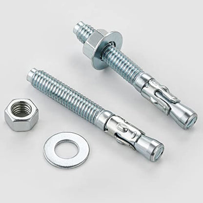 Wensilon 1/4x3 10Pcs Inch Standard Fasteners for Heavy-Duty Zinc Wedge Anchors for Cement and Concrete - size: 1/4x3"