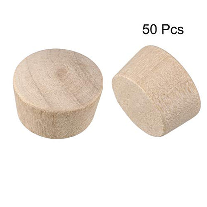 uxcell Wood Button Top Plugs 1/2 Inch Cherry Hardwood Furniture Plugs 9/25 Inch Height 50 Pcs - size: 1/2"x9/25"