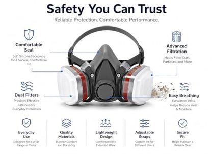 ProX Reusable Face Mask with 20 Filters for DIY Painting & Home Projects