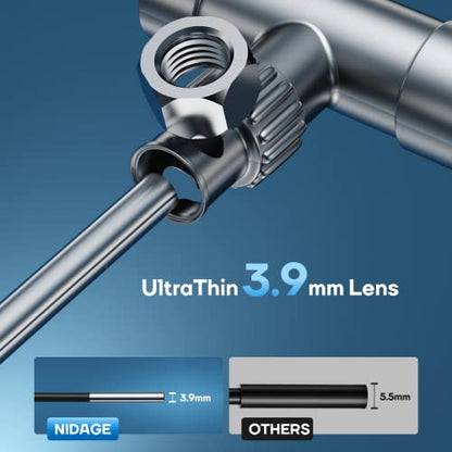 3.9mm Slim Wireless Endoscope, 2.0MP HD Inspection Camera with Light