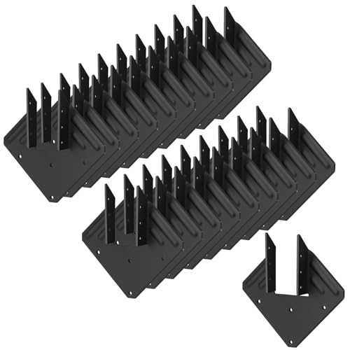 GBGS 20 Pack Hurricane Ties for 2x4,2x6 Wood Rafters,13 Gauge,Black