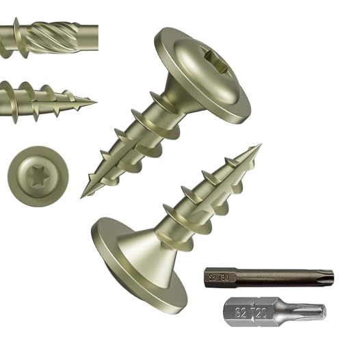 Wensilon #8 x 3/4" Yellow Lag Screws,Structural Wood Screw,171PCS 1lbs 4.2x19mm - color: Yellow, size: #8 x 3/4"