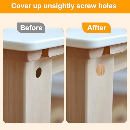 Generic 2 Sheets Screw Hole Covers Stickers 21mm 54 in 1 Self Adhesive Screw Covers Caps Waterproof Dustproof Sticker PVC for Wall Cabinets Desk Screws Furniture Repairing, White