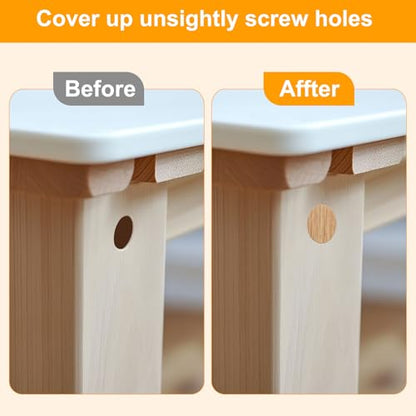 Generic 2 Sheets Screw Hole Covers Stickers 21mm 54 in 1 Self Adhesive Screw Covers Caps Waterproof Dustproof Sticker PVC for Wall Cabinets Desk Screws Furniture Repairing, White