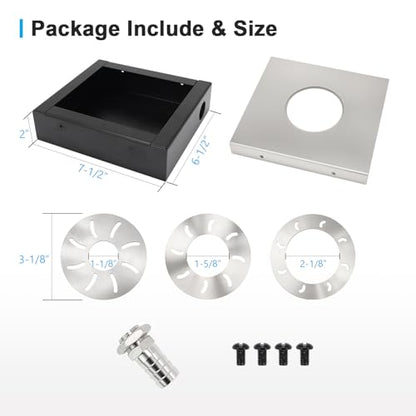 Benchtop Drill Press Square Dust Extraction Unit 7-1/2’’x 6-1/2’’ Metal, Drill Press Dust Collector for Woodworking