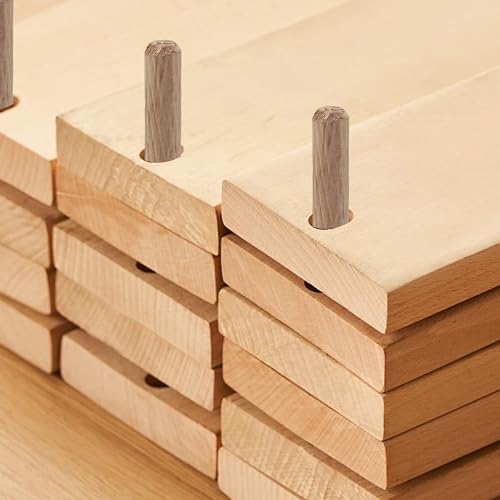 400Pcs 6mm 8mm 10mm Wooden Dowel Pins, Twill Groove Dowel Pin Hardwood Dowel Pegs with Tapered Ends for Furniture DIY Projects, Shelves, Crafts, Carpentry - size: 6mm 8mm 10mm