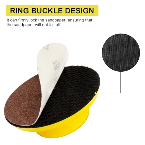 4Pcs Hook and Loop Sanding Block Included 1 Cleaning Brush 5 Inch Round and Mouse Sanding Block Meant for Wood Furniture Restoration Home Arts and Crafts - color: 4 Pcs Round & Mouse-shaped