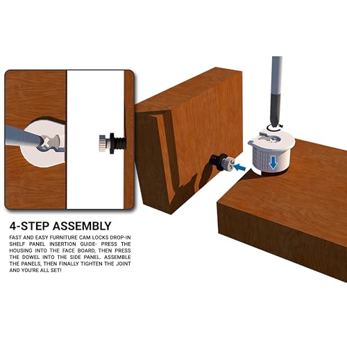 Titus 100 Pack System 6 Cam Connector for 19mm Panel, Brown Finish, Non-Outrigger, 100 Pieces - size: 100 Pack, style: Brown Finish