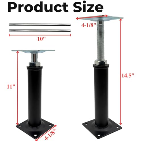 Adjustable House Floor Jacks, 4 Pack, 11”-14.5” Height Range, 10000 lbs Load Capacity, Adjustable Support Beam Basement Jack Post for Leveling and Temporary Support
