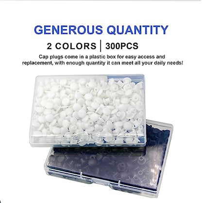 300Pcs 3/16" Plastic White Hole Plugs, Screw Hole Covers - color: White, size: 300pcs*0.19"(5mm)