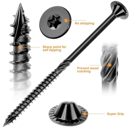 VIGRUE Deck Screws, Wood Screws - Star Drive Decking Screws for Timber, Log, Landscaping Wood, Rust-Resistant, Easy to Install, DIY Projector & Wood Working (50PCS #14X4-1/2) - style: 50PCS #14X4-1/2 deck screws