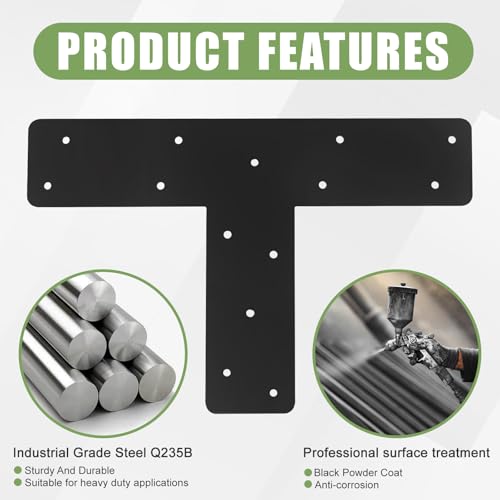 4 Pcs T Post Brackets for Pergola Bracket|Thickness 0.12"| - size: 4"x 4"