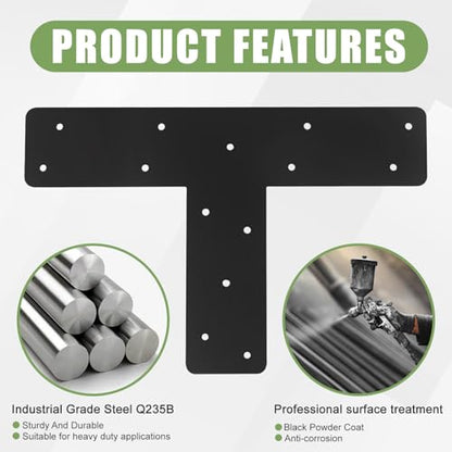 4 Pcs T Post Brackets for Pergola Bracket|Thickness 0.12"| - size: 4"x 4"