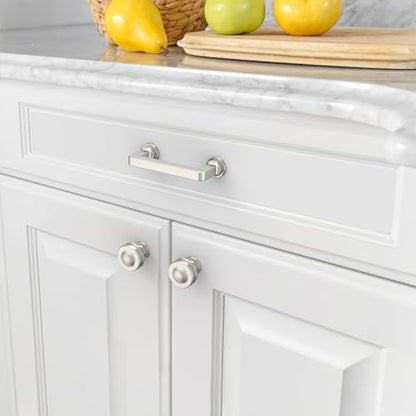 10 Pack 3 Inch Brushed Nickel Cabinet Pulls, Kitchen Hardware - color: Brushed Satin Nickel, size: 3" Hole Center