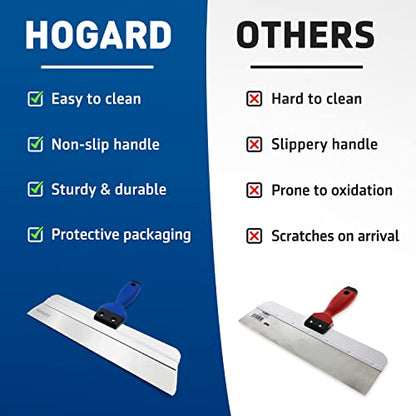 18" Pro Taping Knife | Premium Stainless Steel Blade with a Soft Grip | Best Drywall Taping Tool