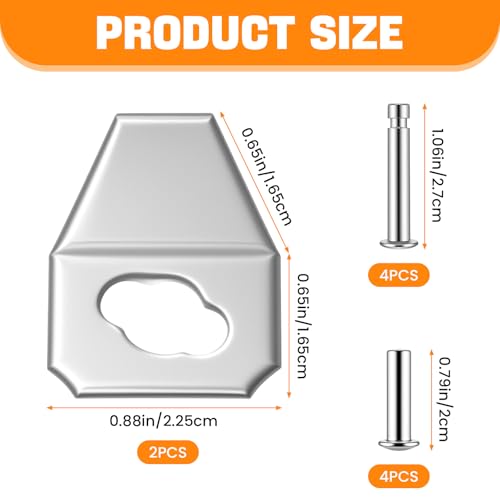 2 Set Screen Door Closer Kit, 2 Iron Sheet ＆ 8 Replacement Pins - size: 2 Set