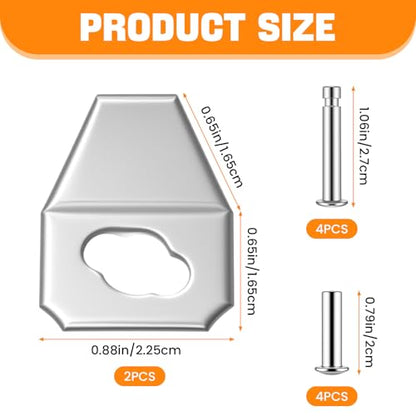 2 Set Screen Door Closer Kit, 2 Iron Sheet ＆ 8 Replacement Pins - size: 2 Set