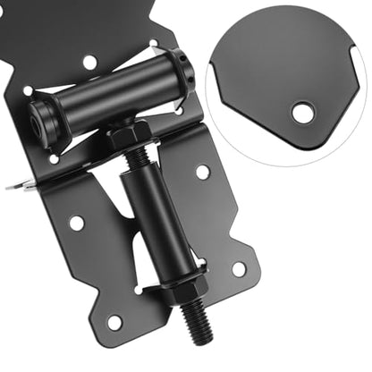 QWORK Heavy-Duty Self-Closing Gate Kit - 2 Sets, Hinges and Latch, Gate Hardware Kit, Includes 2 Latches, 4 Hinges