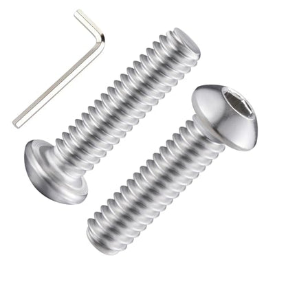 Wensilon (50Pcs) 1/4-20 * 1 Button Head Socket Cap Bolts Screws, 304 Stainless Steel, Allen Hex Drive, Bright Finish, Fully Machine Thread - color: Silver, size: B 1/4-20*1