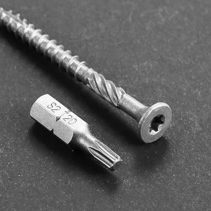 Wensilon #10 * 4" 304 Stainless Steel Deck Screws, (115pcs) 2 lbs.Exterior Wood Screws, Rust Resistant epoxy Coated, Bronze, T25 Star Bit - color: Silver, size: 10*4