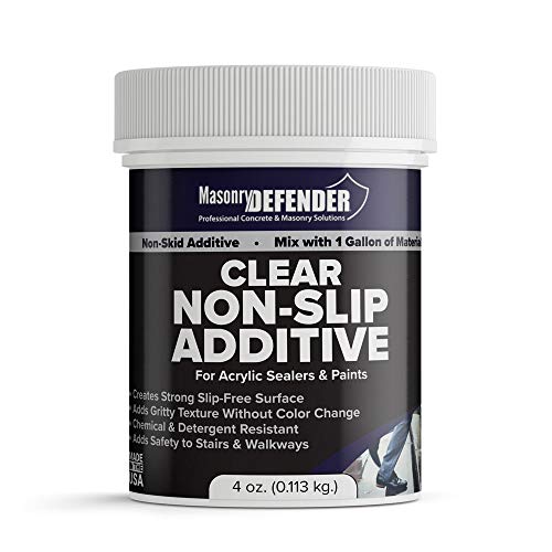 MasonryDefender Paint Additive Fine Grit 300595 - Non Slip, Clear, Floor Grip for Acrylic Sealers - 4 oz.