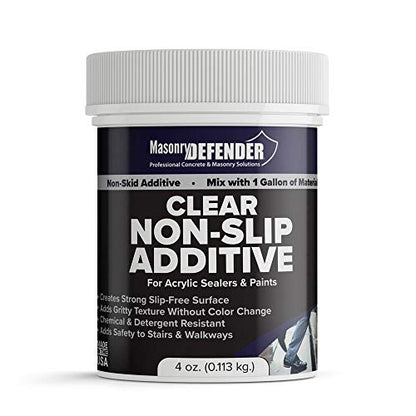 MasonryDefender Paint Additive Fine Grit 300595 - Non Slip, Clear, Floor Grip for Acrylic Sealers - 4 oz.