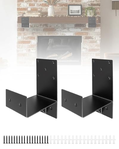 Heavy Duty Fireplace Mantel Brackets U-Shaped Steel Floating Shelf Support