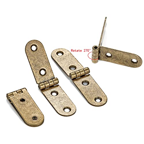 20Pcs Antique Bronze Hinges for Jewelry Box Bird House Handmade Crafts - color: Antique Brass