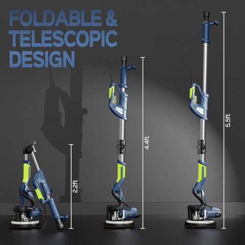 Drywall Sander, 2025 Upgraded 8-Amp Popcorn Ceiling Removal Tool, Blue - color: Dark Blue