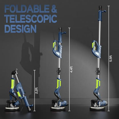 Drywall Sander, 2025 Upgraded 8-Amp Popcorn Ceiling Removal Tool, Blue - color: Dark Blue