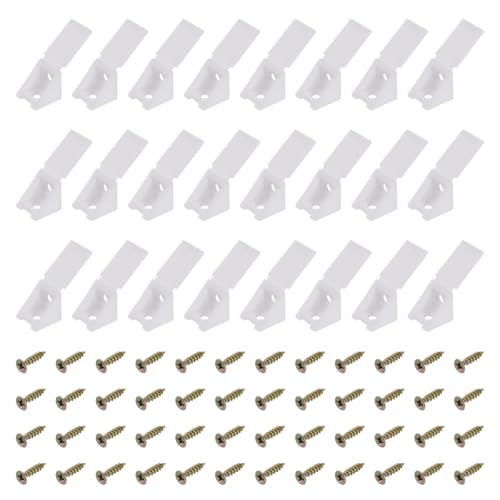 uxcell 24 Pcs 90 Degree Plastic Corner Braces, 21.5x23x21.5mm,White