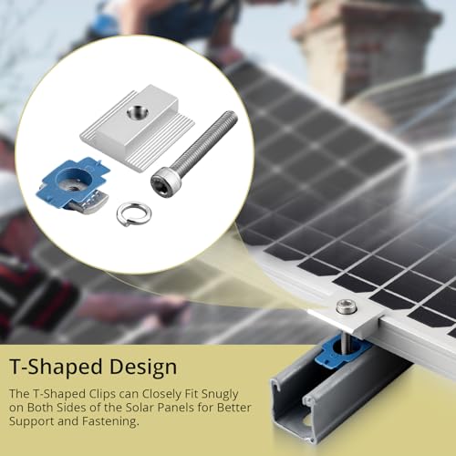 Anbte 10pcs Solar Panels Mid Clamps for Unistrut, 30mm/35mm, Silver - color: Silver, size: 1.18"(30mm) & 1.38"(35mm)
