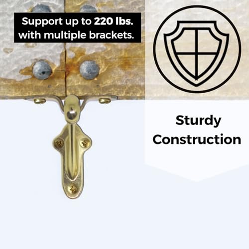 Stair Handrail Brackets Wooden Railing Support Champagne Brass, 3 Pack | HOWTOOL - color: Champagne Brass