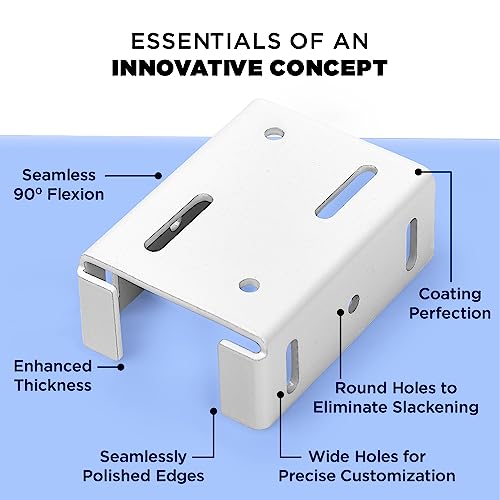 2-3/4" Rails Brackets Kit, White Aluminum Vinyl Fence Post (Set 8)