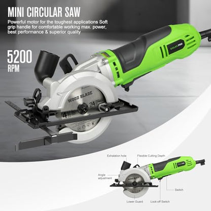 GALAX PRO 710W Mini Circular Saw with 3 Pcs Saw Blades (115mm)