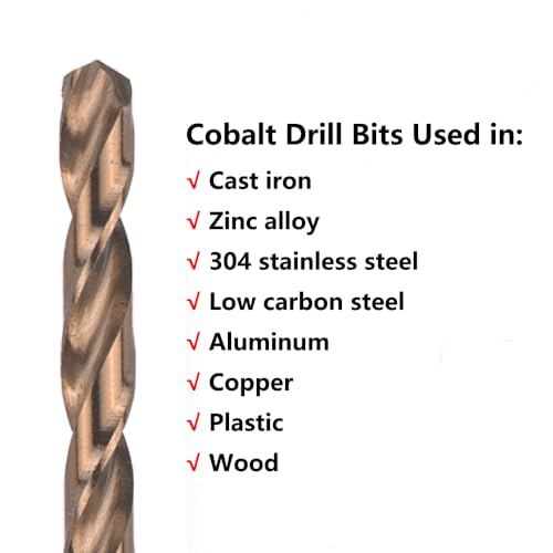 3/16 in. x 6 in. Cobalt Aircraft Extension Drill Bits Set(5PCS), M35 High Speed Steel Drill Bit Extra Long Deep Hole Drilling for Stainless Steel, Plastic and Wood - size: 3/16"x6"(5PCS)