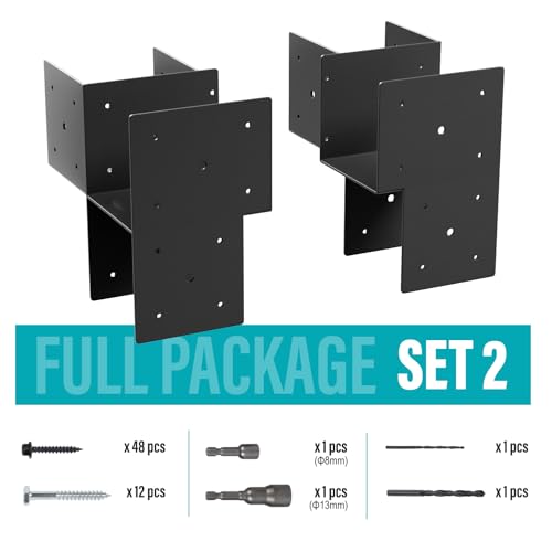 2 Pack 6x6 Heavy Duty Corner Post Cap Tie Bracket for Gazebo, Deck - size: Corner 6"x6"(Actual 5.5"x5.5")
