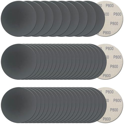 50Pcs 5 Inch Hook and Loop Sanding Discs, 800 Grit Wet Dry Round Sandpaper - style: Grit 800