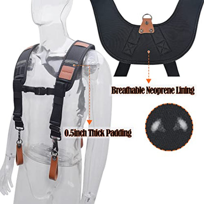 WELKINLAND Heavy-Duty Leather Tool Belt Suspenders, Carpenter Suspenders