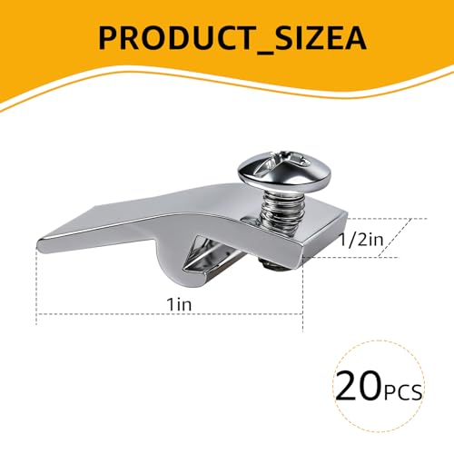Storm Door Panel Clips, with Screws 5/16" Offset Aluminum Storm Window Clips Screen Door Hardware - Metal Storm Window Retainer Clips (20Pcs)