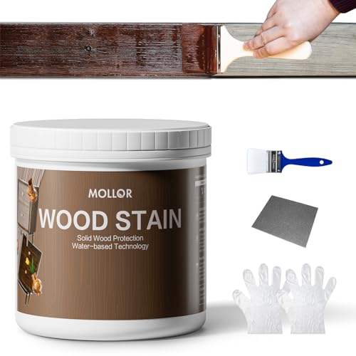 16 Oz Water Based Wood Stain and Sealer in One, Dark Oak, with Tools - color: Dark Oak, size: 16 FL.OZ