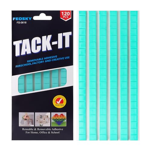 Feosky Adhesive Poster Sticky Tack Putty, Reusable and Removable Adhesive Putty, 120PCS, Mounting Putty for displaying Wall Paintings, Museum Art Photography, Picture, Crafts (Green, Pack of 1) - color: Green, size: 1Pack
