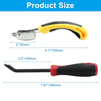 Heavy Duty Staple Puller Tool Set, 2 Pack - color: Yellow & Red, size: 6"&7.9"