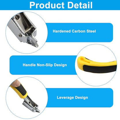 Waziaqoc Heavy Duty Staple Remover Tool with Yellow Handle
